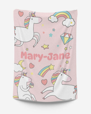 Sublimated Arctic Fleece Blanket – Baby Unicorn – Girls